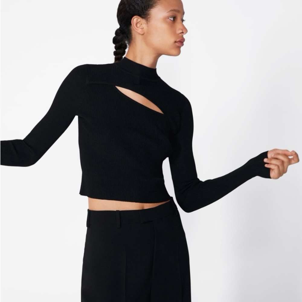 Chic Black Cutout Sweater
